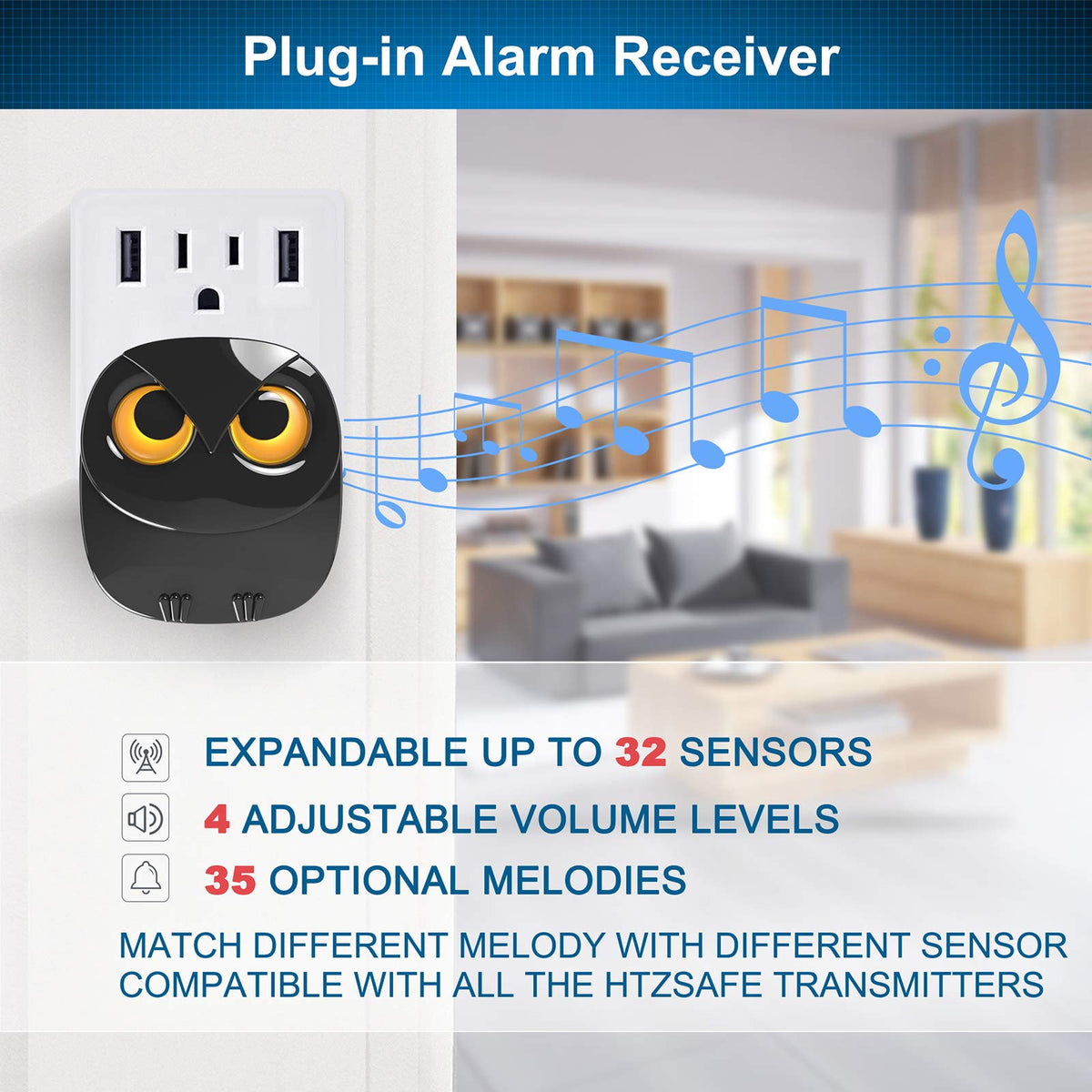 Driveway Alarm- 1/2 Mile Long Range Motion Sensor- 1 Receiver+2 Sensors