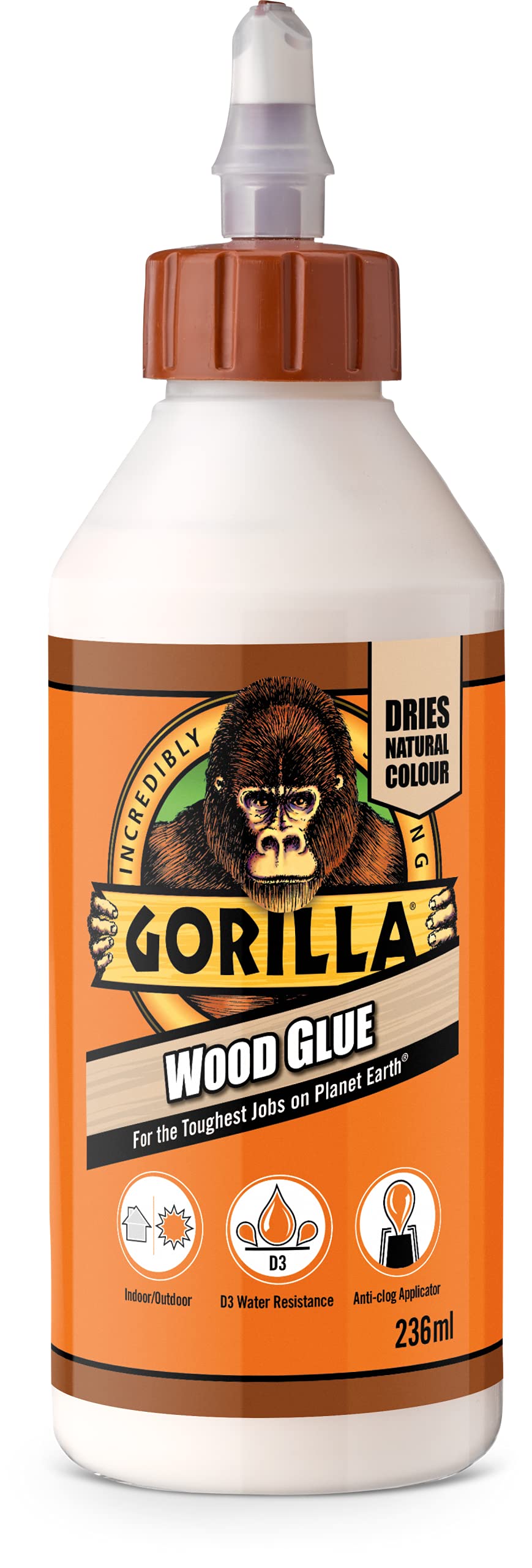 Gorilla 5044361 Wood Glue 1L (4 Pack)