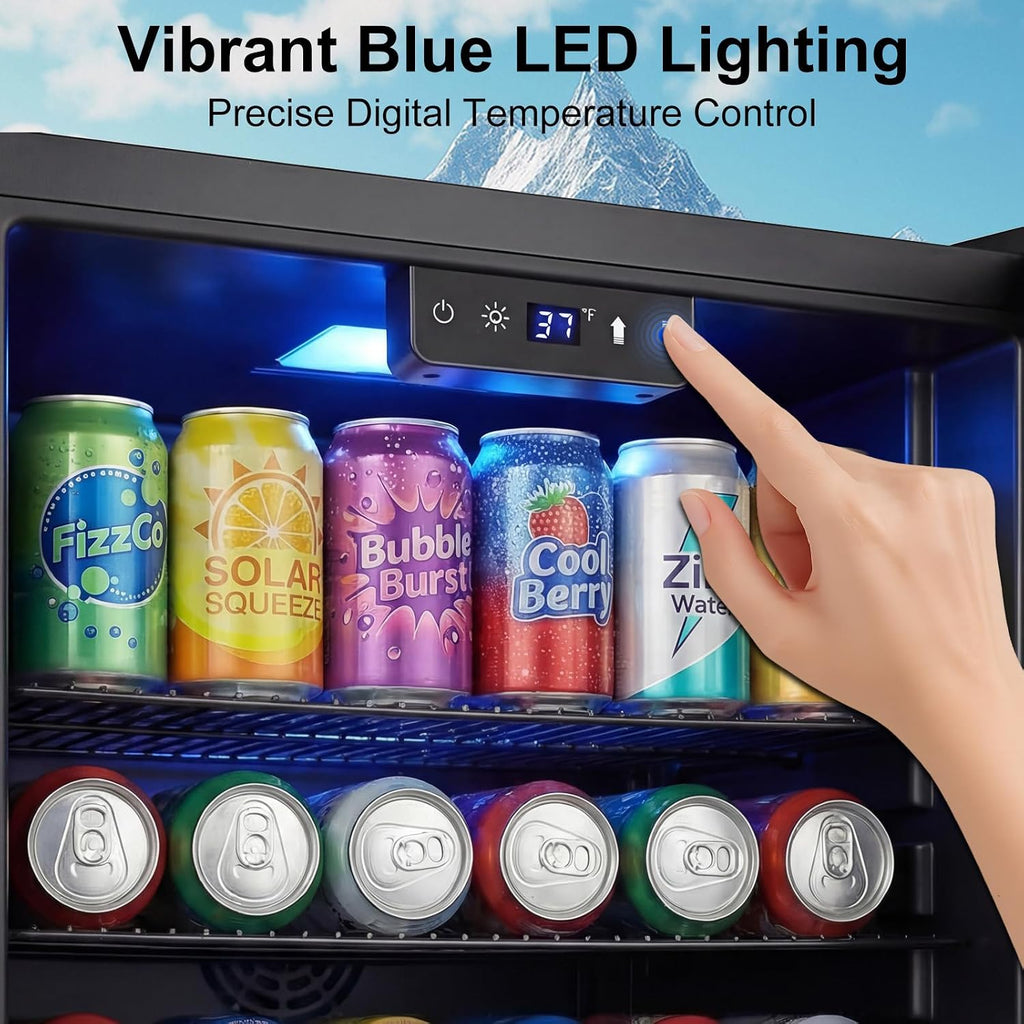 Mini Beverage Refrigerator Cooler -Small Beverage Fridge 1.4cu.ft
