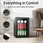 DOGHLY 0.95 Cu.Ft Mini Fridge Mirror Door for Beverages & Skincare, 24 Cans