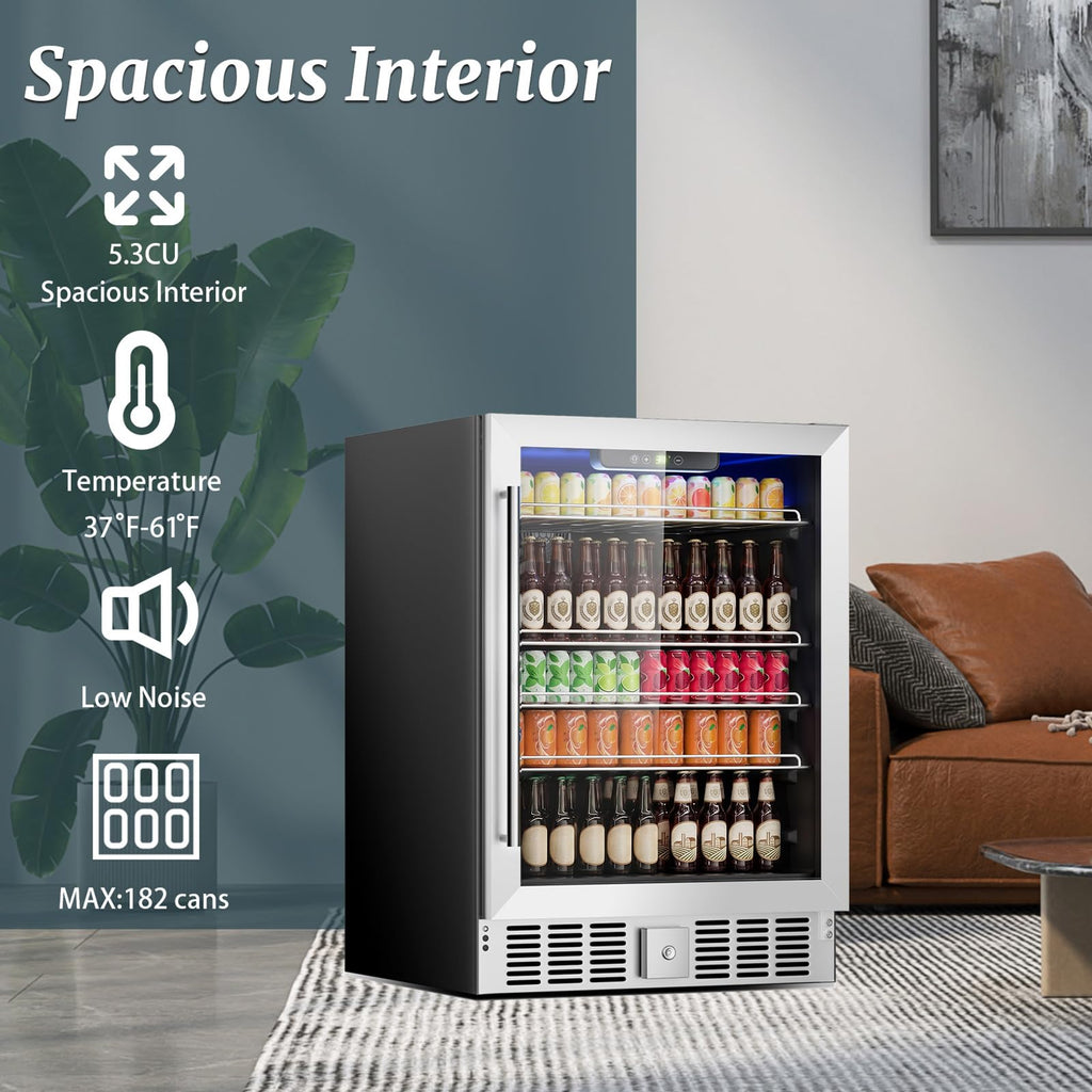 DOGHLY 0.95 Cu.Ft Mini Fridge Mirror Door for Beverages & Skincare, 24 Cans