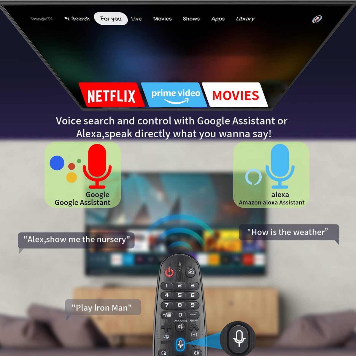 for Samsung-Smart-TV-Remote-Replacement, Universal for All Samsung TVs (BN59-01315A)