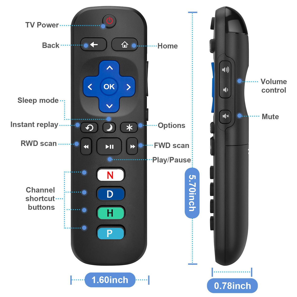 Replacement for Apple-TV-4K-Remote, Remote Control for Apple TV 4K/HD