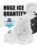 Silonn Ice Maker Countertop, 9 Cubes Ready in 6 Mins, 26lbs in 24Hrs, Self-Cleaning Ice Machine with Ice Scoop and Basket, 2 Sizes of Bullet Ice for Home Kitchen Office Bar Party