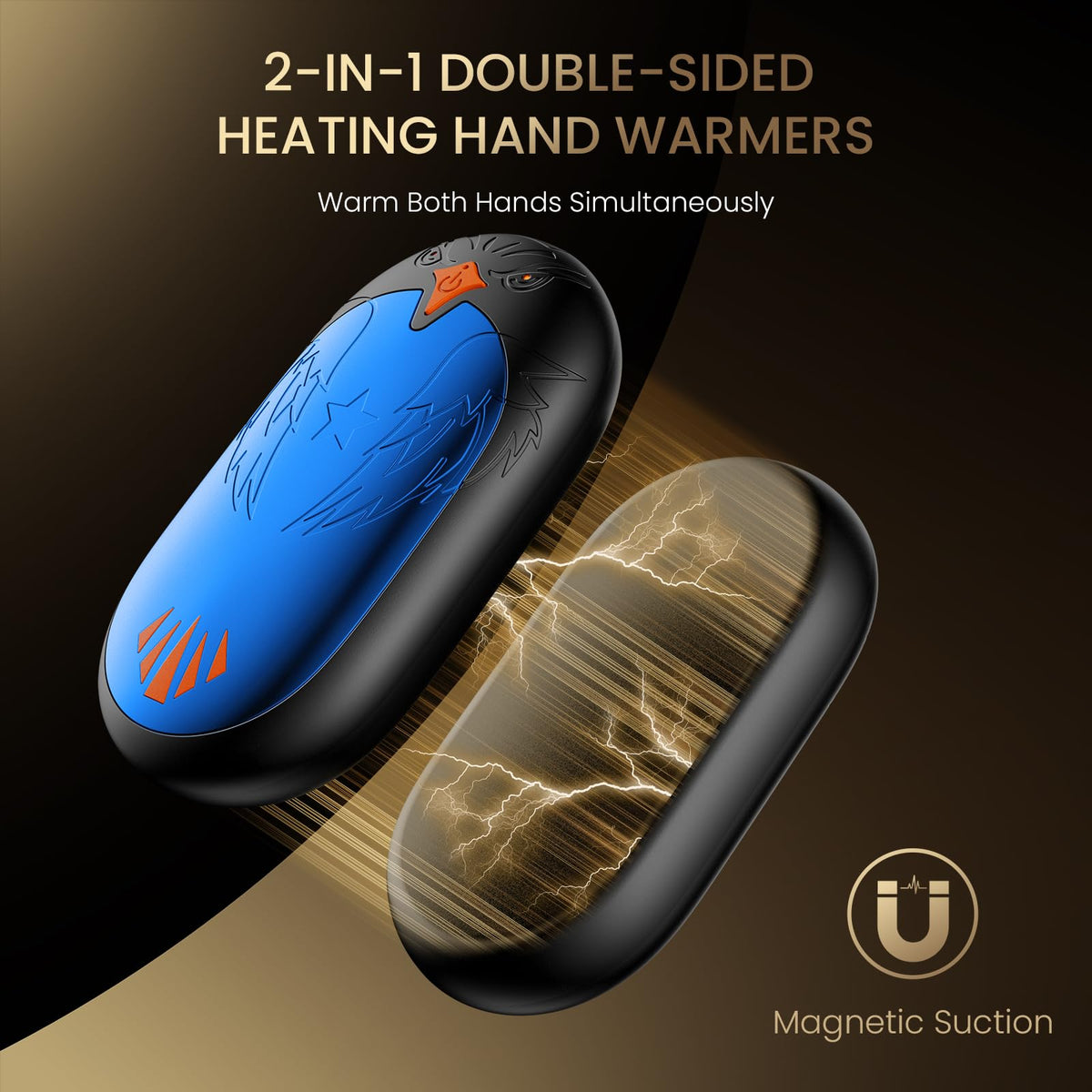 Rechargeable Hand Warmers 2 Pack, 24 Hrs Warmth, Magnetic Electric Heater