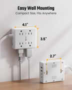 SUPERDANNY Extension Cord,Flat Plug Surge Protector Power Strip,6Ft