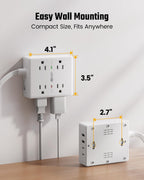 SUPERDANNY Extension Cord,Flat Plug Surge Protector Power Strip,6Ft