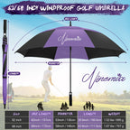 NINEMAX Large Golf Umbrella Windproof Strong 54/62/68 Inch,Extra Big Golf Umbrellas Automatic Open Double Canopy for Gents Women