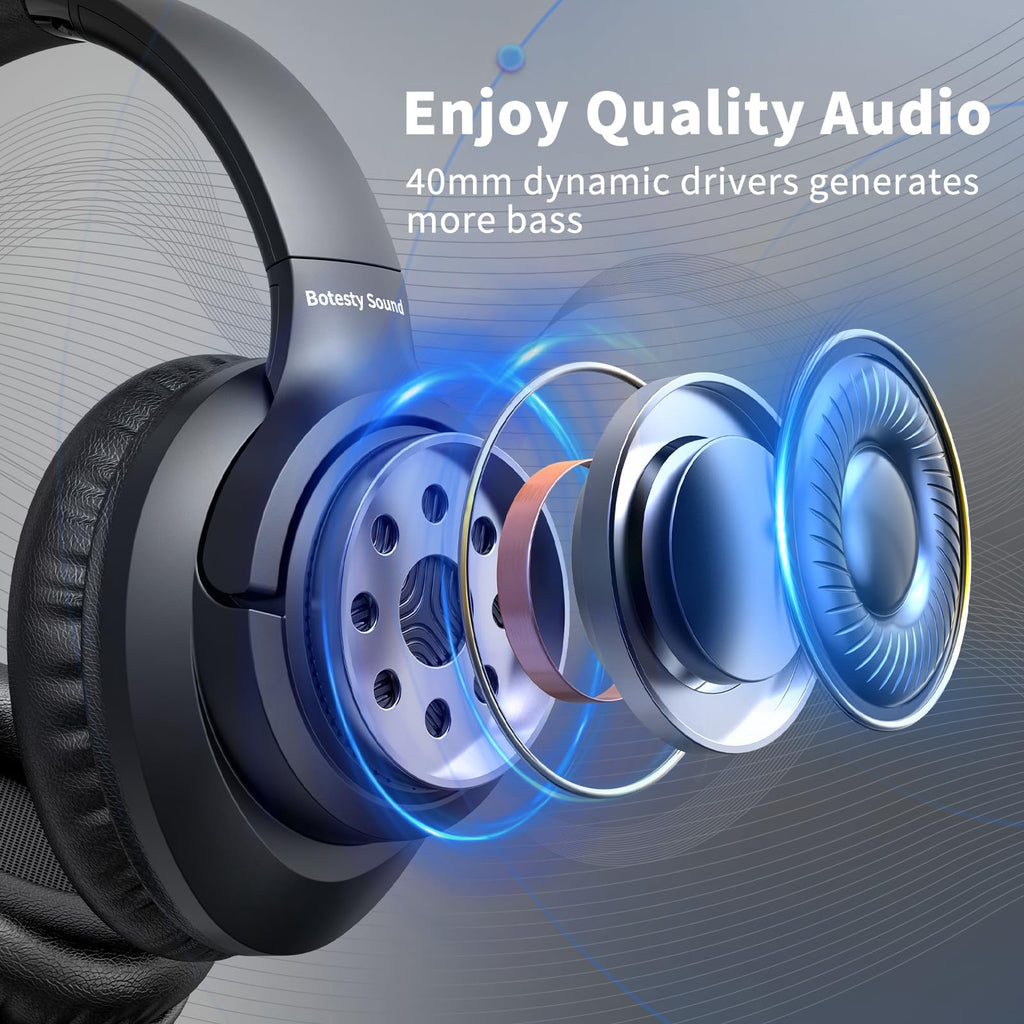 Botesty Sound Headphones Wired with Mic for School, 3.5mm Plug in, Purple