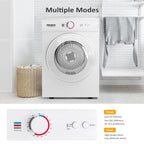 ROVSUN 25LBS Full-Automatic Washing Machine and 3.5CuFt Portable Clothes Dryer Set, Compact Laundry Washer and Dryer Combo Set with Stainless Steel Inner Tub, for Apartment, Dorms, Home