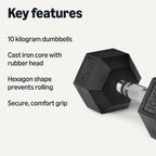 Amazon Basics Rubber Encased Hex Dumbbell Weights Set