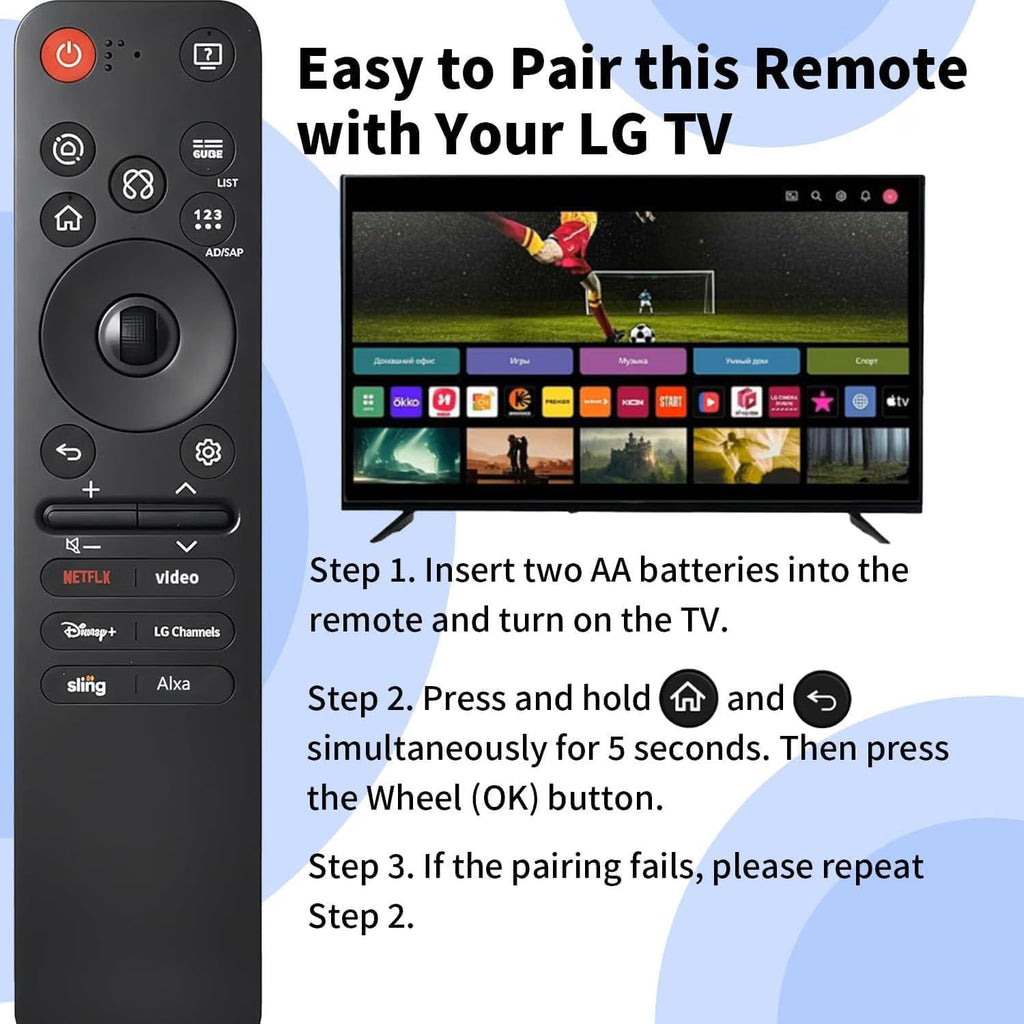 Rechargeable TV Remote for Samsung Smart TVs, Replacement for All 2019-2026 Samsung TV Remote Control with Voice Control. USB-C Fast Charging. Solar Charging. 2-Year Warranty.