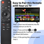 Rechargeable TV Remote for Samsung Smart TVs, Replacement for All 2019-2026 Samsung TV Remote Control with Voice Control. USB-C Fast Charging. Solar Charging. 2-Year Warranty.