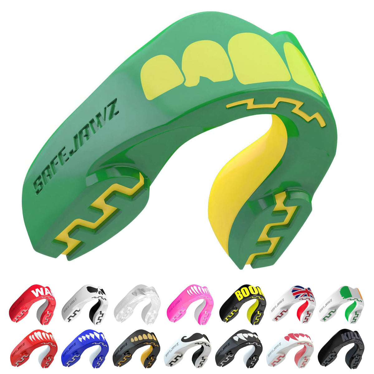 SAFEJAWZ Mouth Guard, Adult & Junior Dual Layer Gum Shield with Case