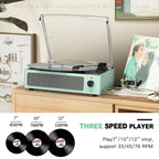 Seasonlife® Retro Vinyl Record Player with Stereo Speakers,Walnut Brown