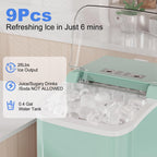 NEWBULIG Ice Makers Countertop with Handle, Portable Ice Machine