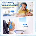 EarFun K1 Kids Headphones Wired with Mic, Volume Limit Headphones for Kids