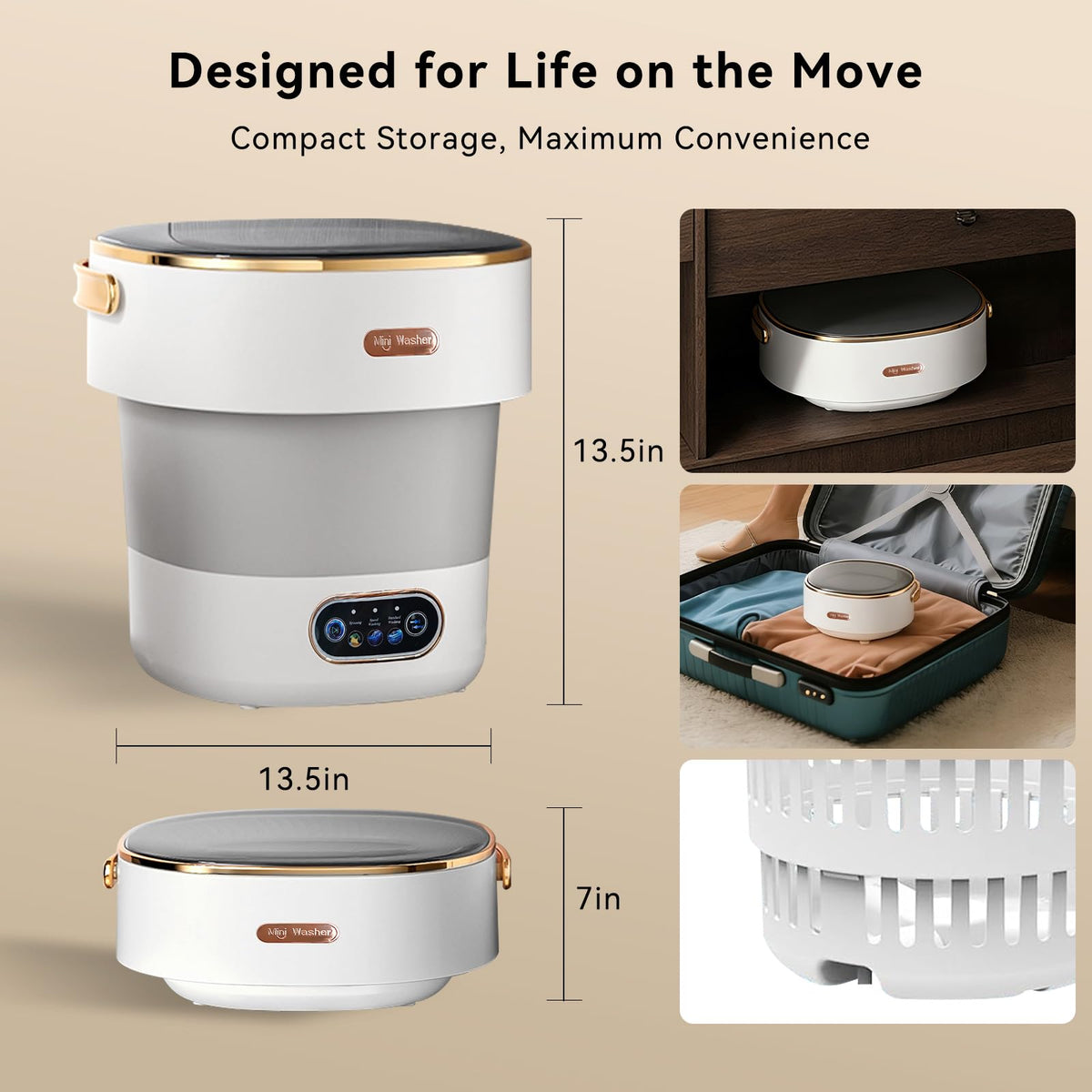 Portable Foldable Washing Machine -20l Mini Washer For Deep Cleaning