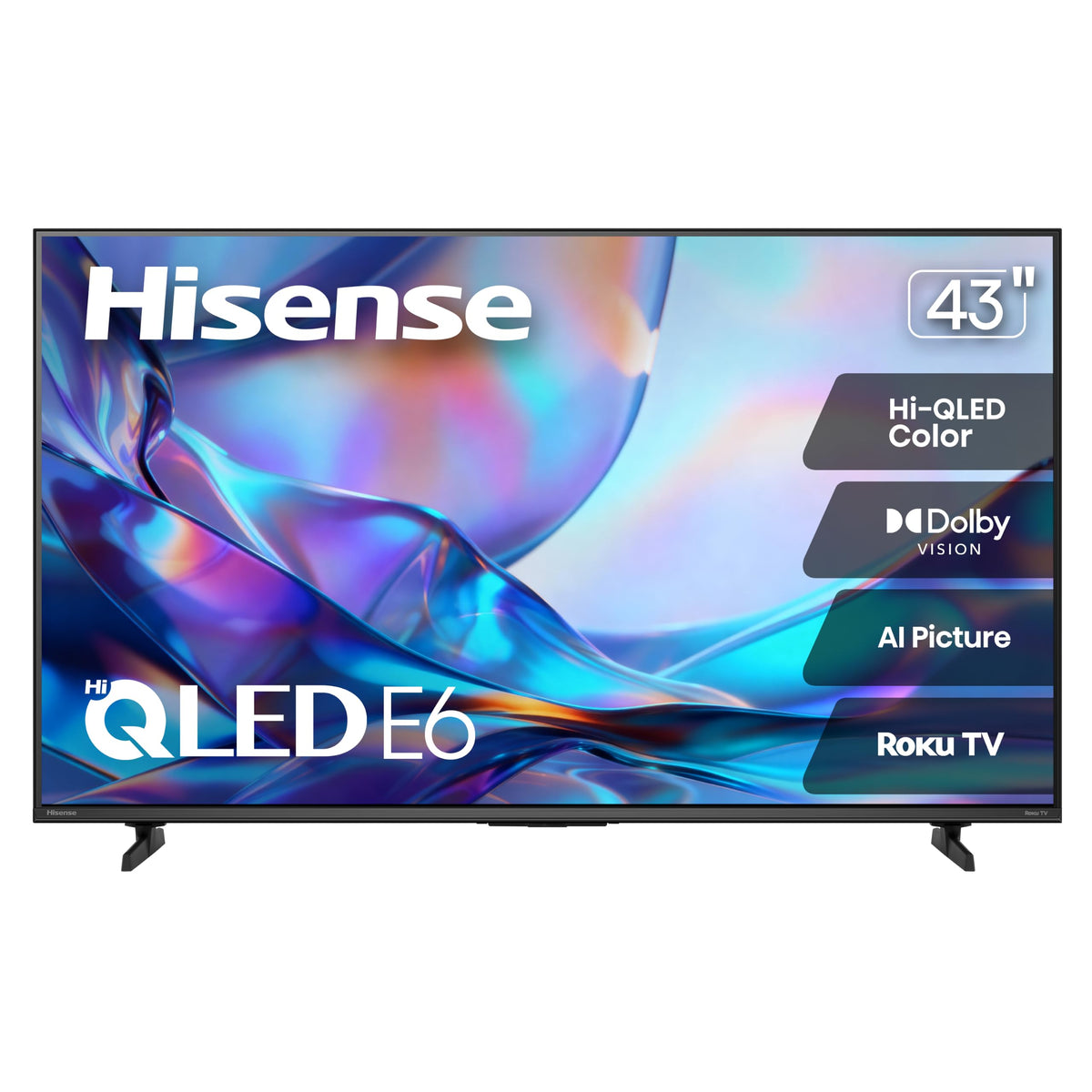 Hisense 55" Class E6SR Series Hi-QLED 4K UHD Smart Roku TV (55E6SR, 2026 Model) - Dolby Vision, Game Mode Plus, VRR, ALLM, DTS Virtual:X, Apple AirPlay, Compatible with Alexa and Google Assistant