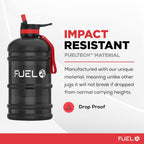 Fuel24 Jug - 2.2 Litre Water Bottle - Extra Strong Flex Material - Drop Proof, Pop or Straw Cap Options - 2.2L Large Gym Sports Bottle, BPA FREE