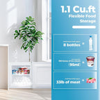 Electactic 3.2 Cu.ft Small Freezer, Mini Upright Freezer, White