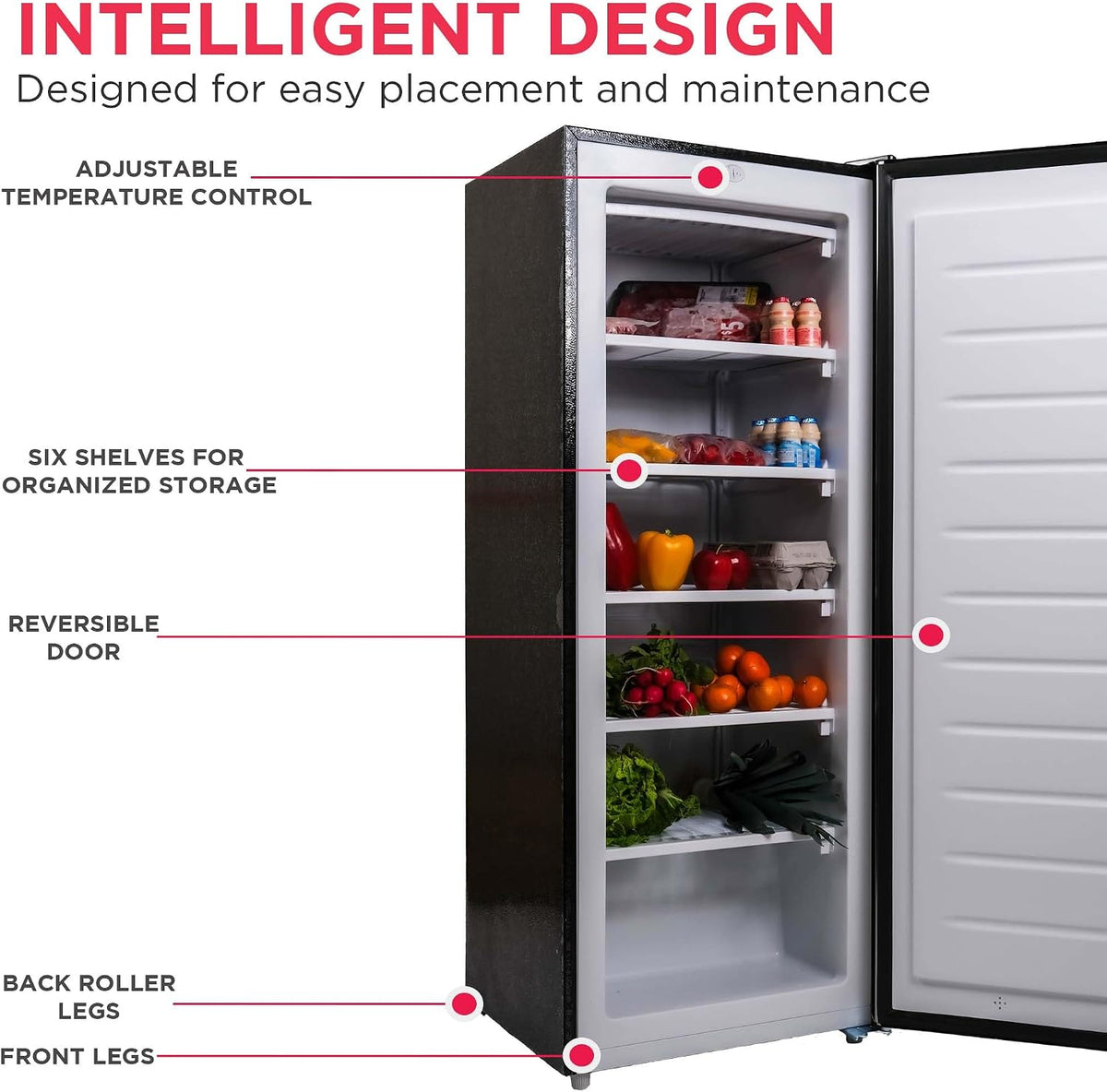 Frigidaire Upright Freezer, 6.4 cu ft, Deep Freeze, Platinum Design Series