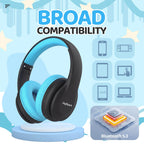 JoySpark Kids Bluetooth Headphones Over-Ear, 60Hrs, Built-in Mic-Purple