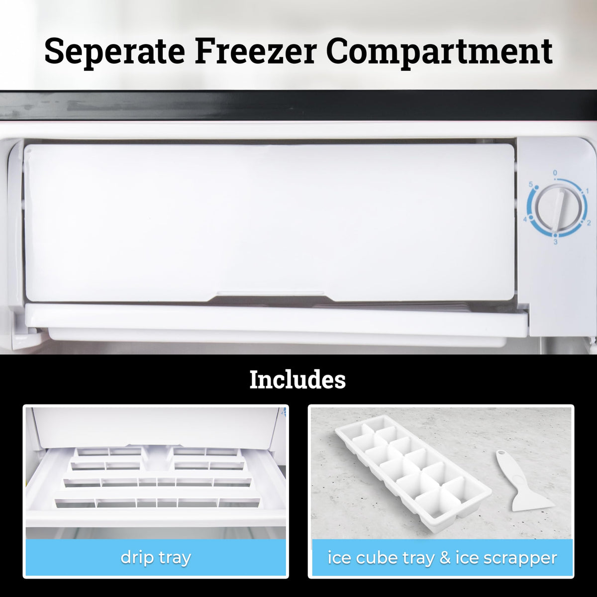 Igloo 2.6 Cu.Ft Mini Fridge with Freezer- Single Door Compact Refrigerator with Glass Shelves for Homes, Dorms & Offices- Keep Snacks, Drinks & Frozen Foods Cool with Temperature Control Fridge- White