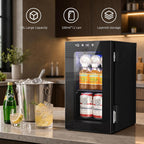 Antarctic Star Beverage Refrigerator Cooler 68 Can, Mini Fridge with Glass Door for Beer Drinks Wine,Freestanding Small Fridge with Electronic Temperature Control for Home and Bar,1.7 cu.ft