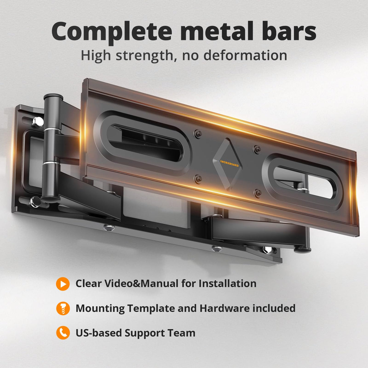 IWORKBOARD 55 65 75 85 inch Tilting TV Wall Mount for 32-90 '' TVs, Low Profile TV Mount Bracket, Safe Lock & Quick Release,Max VESA 600x400mm, 24 inch Studs,132 lbs, Fit Most 55+ 75+ 85+ 86 TVs