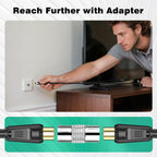 Ancable TV Aerial Cable with Coaxial Adapter 5M Black TV Ariel Lead