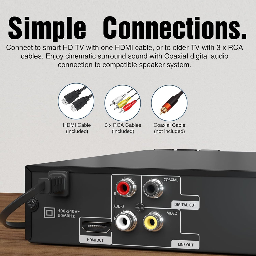MEGATEK Region-Free DVD Player for TV with HDMI, USB & 1080p Upscaling