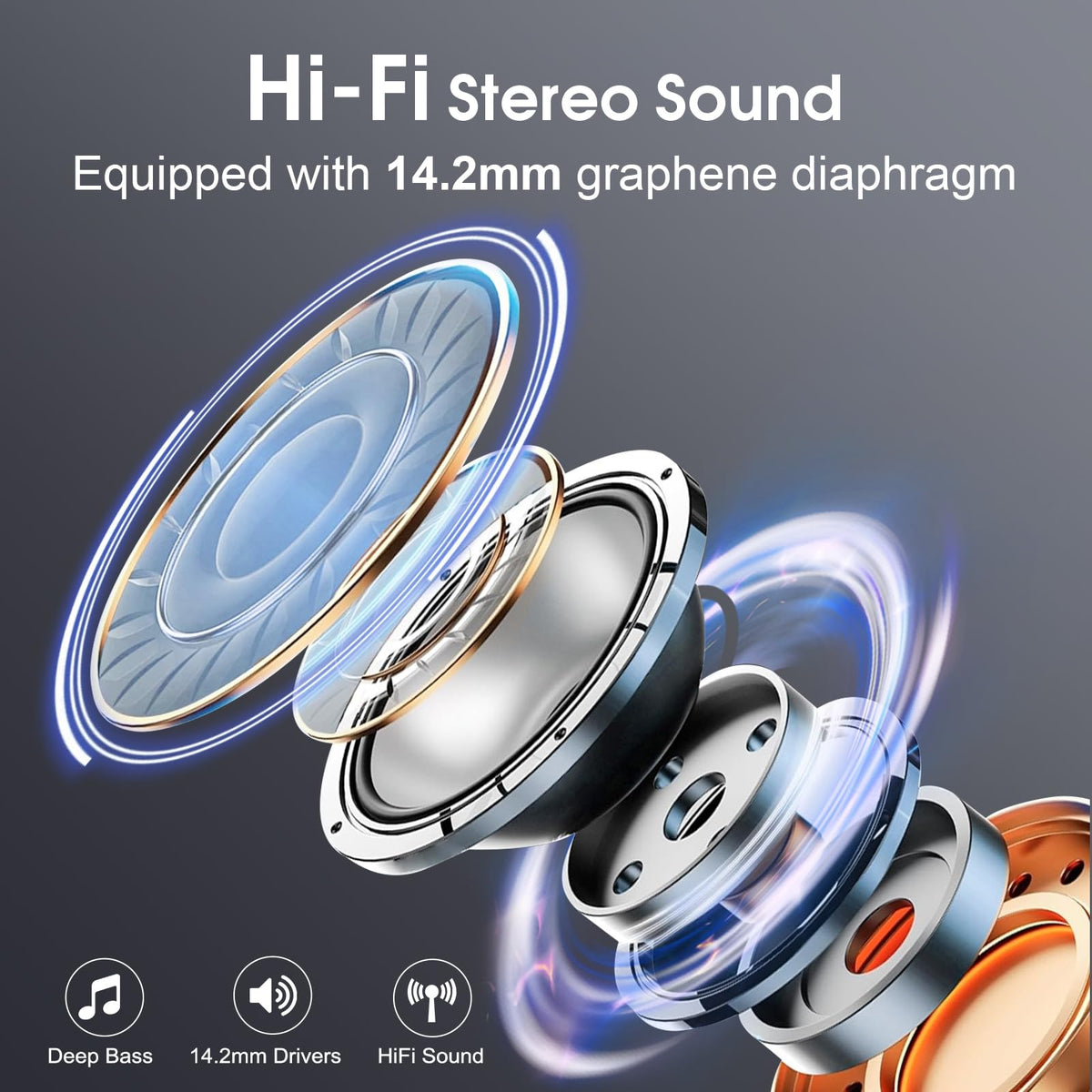 Aptkdoe Wireless Earbuds 75H Bluetooth 5.4 Sport Headphones with Earhooks