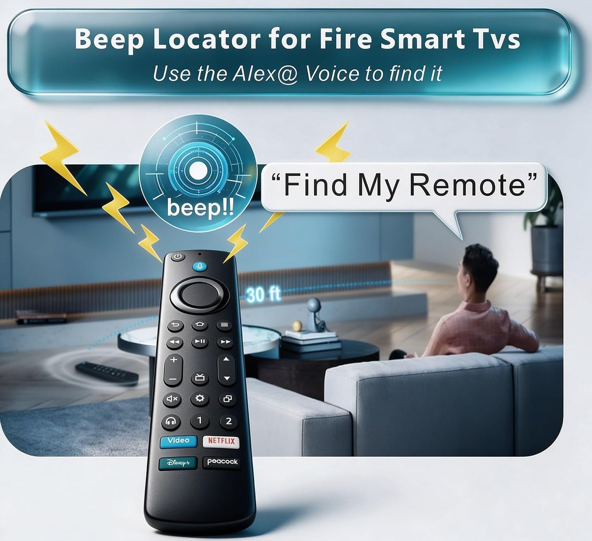 Replacement Remote for Fire TV, Amazon, Toshiba, Insignia Fire TV Remote