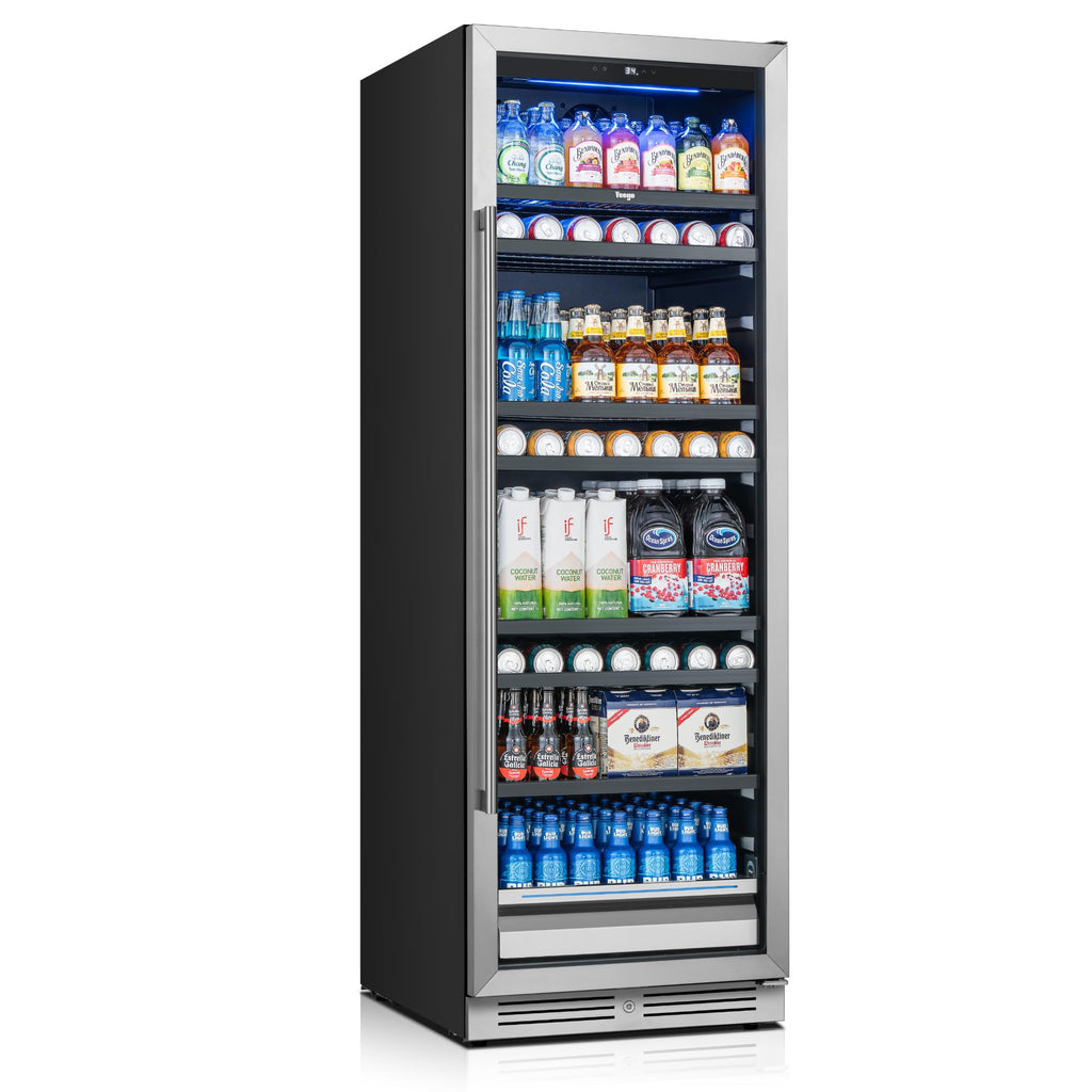 Yeego Beverage Refrigerator - 24 inch 180 Cans Beer Cooler with Glass Door