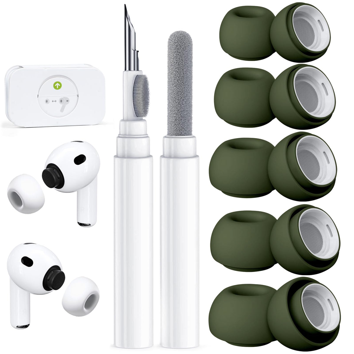 5 Pairs Replacement Ear Tips for AirPods Pro 3 (White)