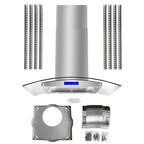 30 in. Lumin Coll 380 CFM Ducted Island Range Hood, LED, Stainless Steel