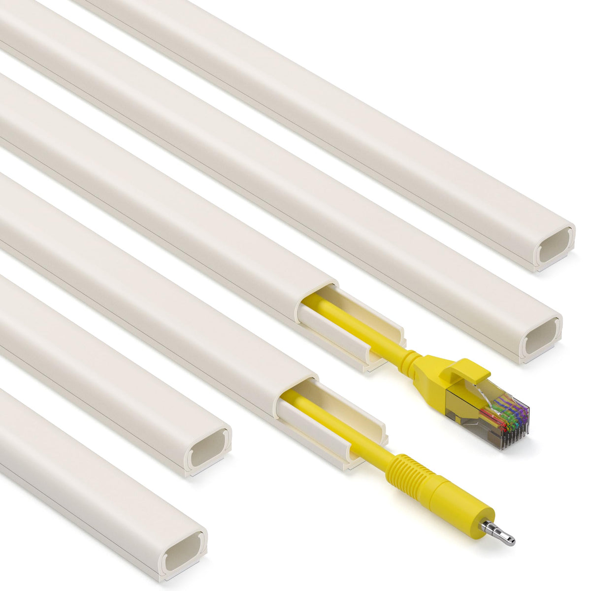 ZhiYo 43" Cord Covers for Wires on Wall, Beige Cord Hider, 0.7" W x 0.4" H