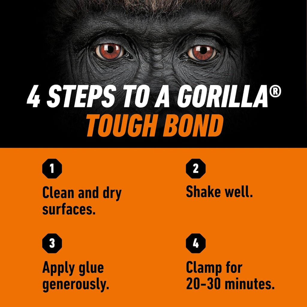Gorilla 5044361 Wood Glue 1L (4 Pack)