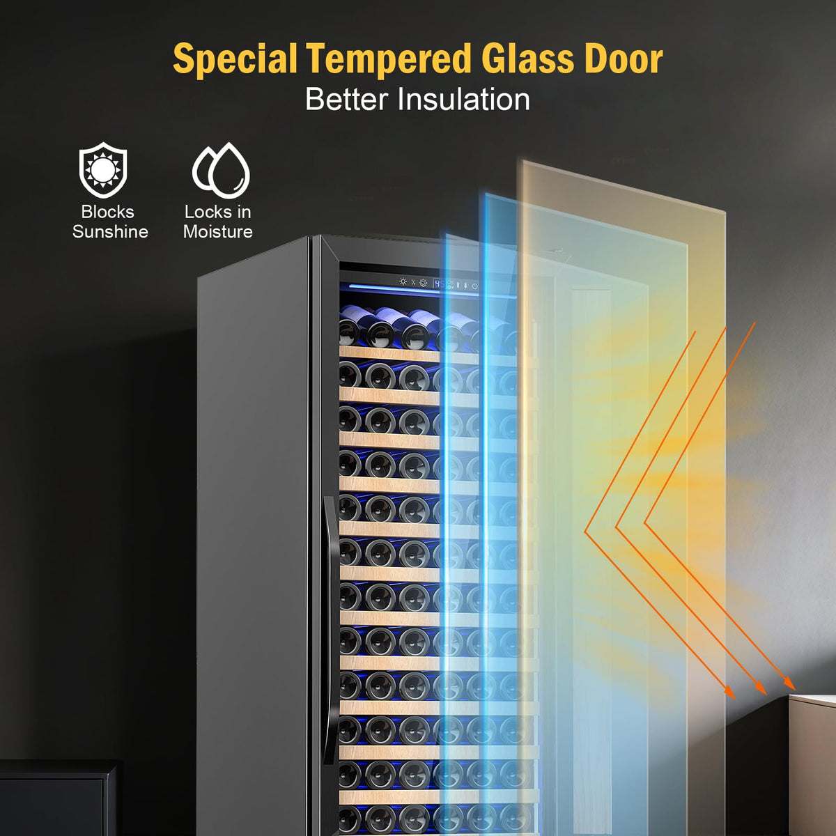 24" Dual Zone Wine and Beverage Refrigerator, Under Counter with Glass Door