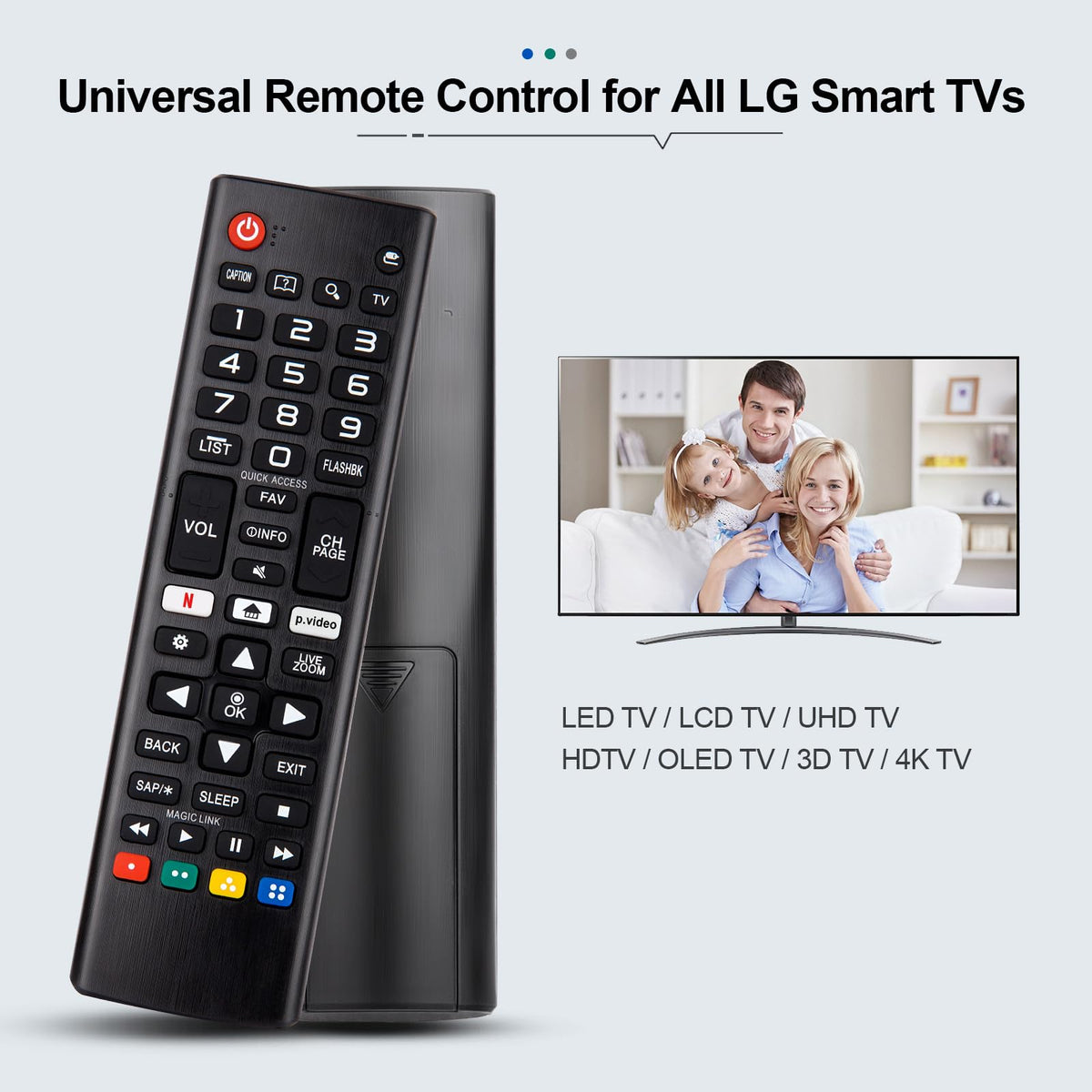 Universal Remote Replacement XRT260 for All VIZIO Smart TV Smartcast 4K P-Series V-Series D-Series M-Series XRT136 XRT140, with Buttons for Netflix Disney Prime Video Hulu (No Voice Function)