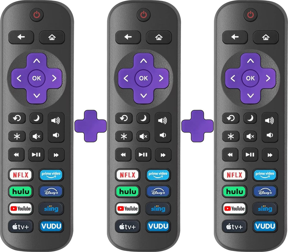 2 Pack Replacement Remote Control Only for Roku TV, Compatible for TCL Roku/Hisense Roku/Onn Roku/Sharp Roku/Philips Roku/Element Roku/Westinghouse Roku TVs (Not for Roku Stick, Box or Speaker)