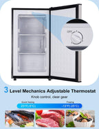 BODACIOUS 3.2 Cu.Ft Mini Freezer - Compact Upright Small Freezer - Silver