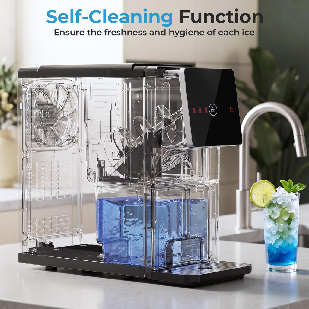 Antarctic Star Nugget Ice Maker Countertop with Self-Dispensing, 33lbs/24H