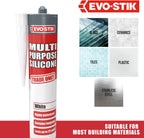 EVO-STIK Multipurpose Silicone Sealant White - Waterproof & Mould Resistant