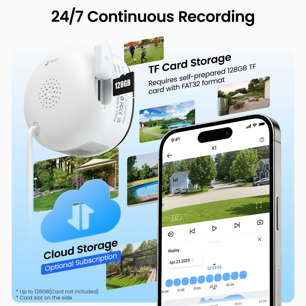 wansview 5G Window Security Camera - 2K Indoor Camera for Home Security, K1