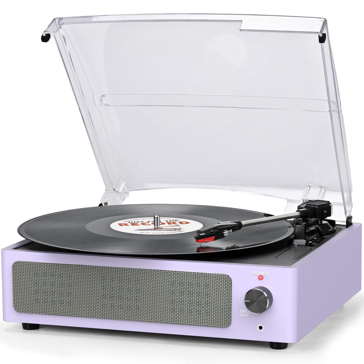 Seasonlife® Retro Vinyl Record Player with Stereo Speakers,Walnut Brown
