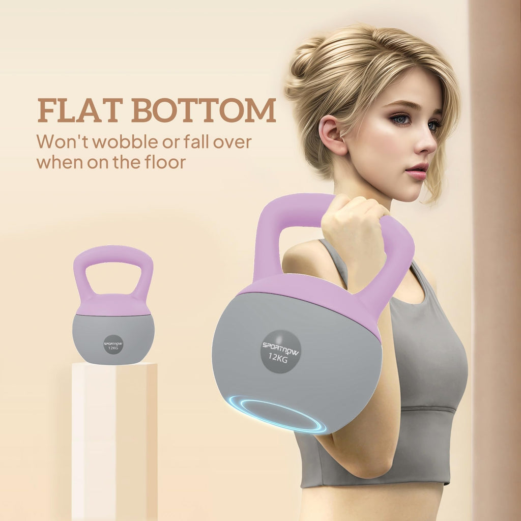 SPORTNOW 4/6/8/10/12kg Soft Kettlebell with Non Slip Handle Grey