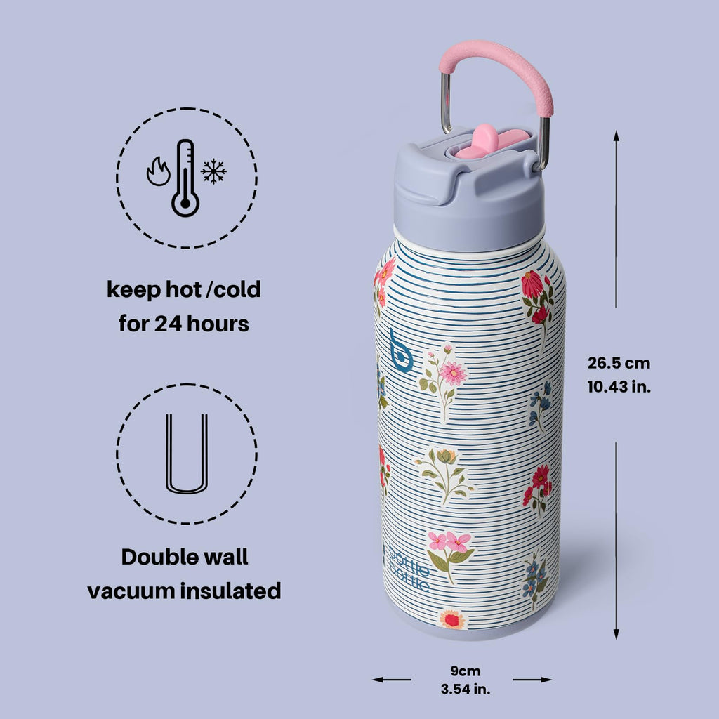 BOTTLE BOTTLE Stainless Steel Bottle with Straw and Pill Box