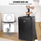 VEVOR Beer Kegerator, Single Tap Commercial Draft Beer Dispenser for D system, Full Size Keg Refrigerator with 5lbs CO2 Tank, Hold 2 Sixth / 2 Ball lock keg, Black
